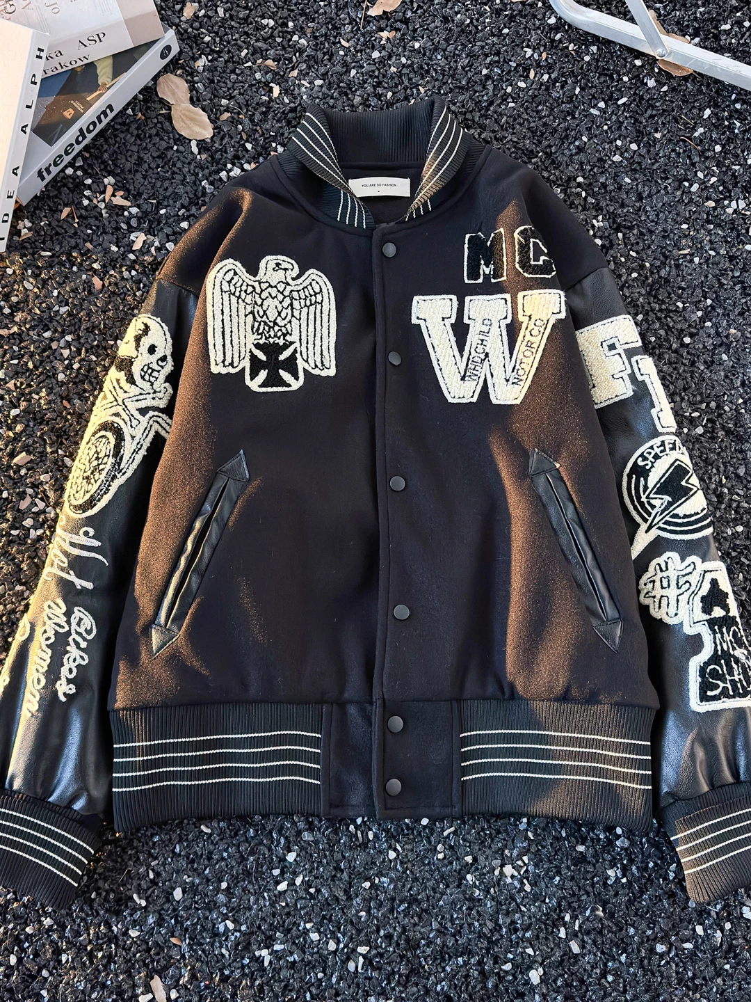 Heavyweight Baseball Jacket for Men Autumn Winter Design Towel Embroidery Loose Fit American Style Trendy Brand Couple Jacket
