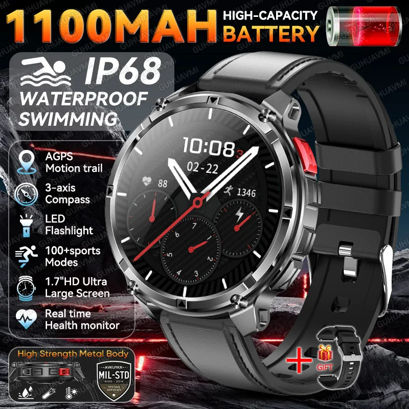 2026 Nieuwe T-Rex3 Ultra 1100 mAh Super Capaciteit Batterij Volwassen Mannen Smart Horloge 1.7 "Groot Scherm Oproep 5ATM Waterdichte Sport Horloges