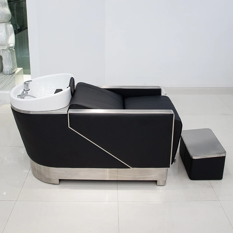 Bojue Ceramic Basin Shampoo , Hair Salons, Popular Semi-Reclining Wash Bed Hairdressing Shops