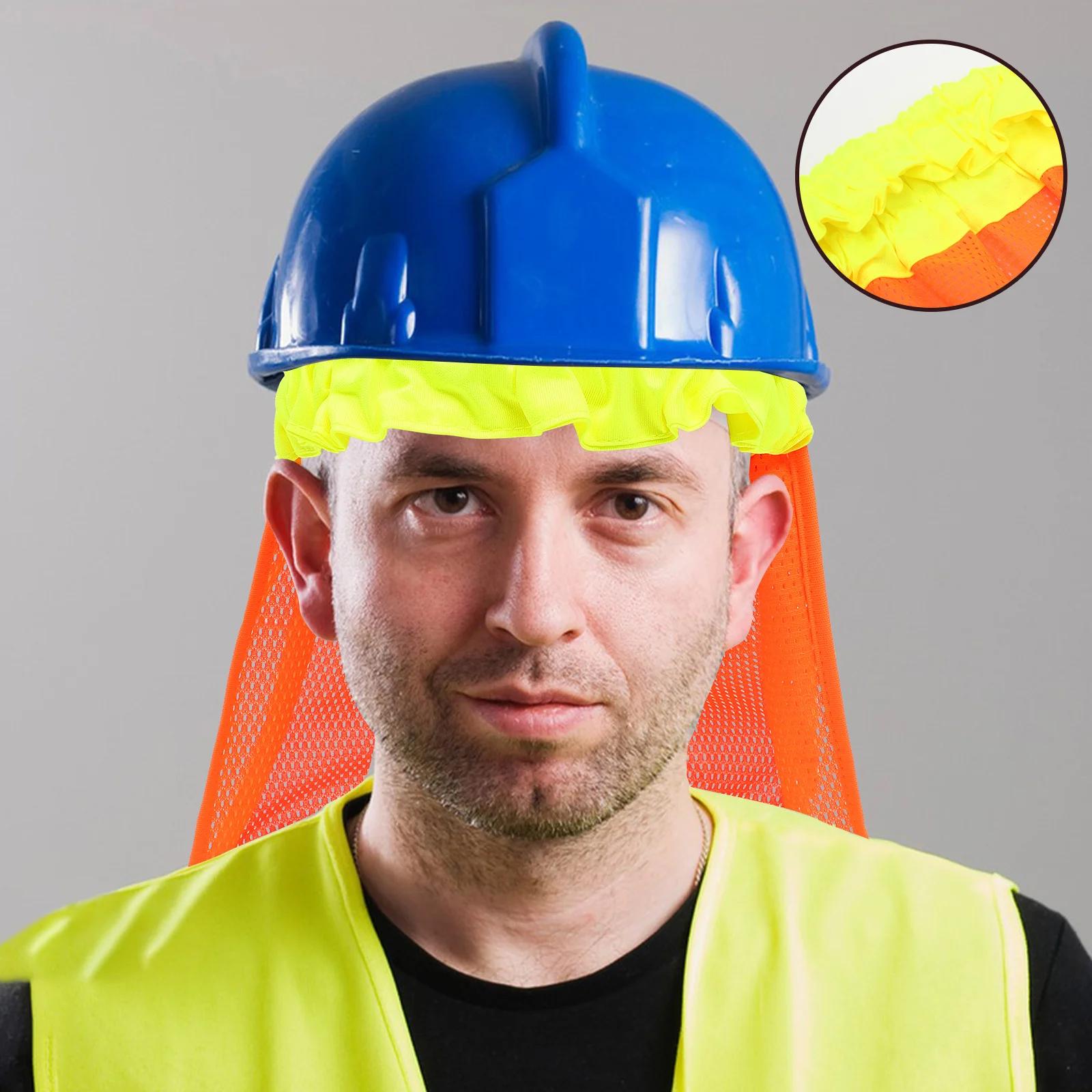 1 مجموعة تنفس عاكس قبعة صلبة غطاء الرقبة درع في الهواء الطلق الشمس الظل البناء قبعة قناع الملحقات الرقبة درع #1