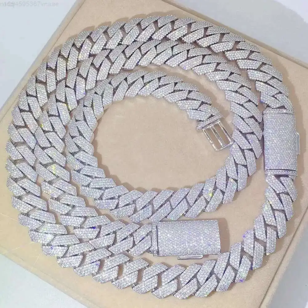 

Popular Jewelry Hip Hop 925 18k Gold Plated Diamonds Heavy Chain Miami Mens 18mm Cuban Link Chain
