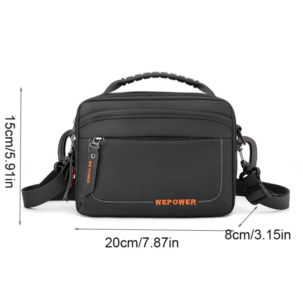 Multi-pockets Men's Shoulder Bag Multifunctional Large Capacity Business Crossbody Bag Adjustable Solid Color Nylon Waist Bag
