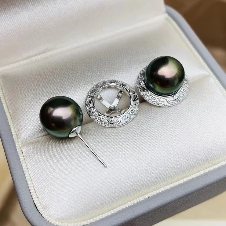 

Серьги из стерлингового серебра 925 пробы, фурнитура для крепления, базовые монтажные детали, аксессуар для жемчуга 9-10 мм