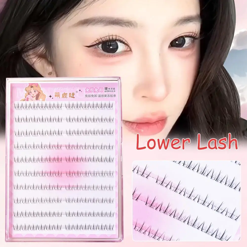 New Lower Eyelash Glue Free Segmented Natural Clusters Thin Band Fairy Eyelashes Extension Eye makeup Tool For Women H1I2