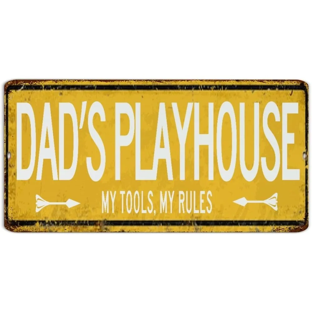 [2D Flat] 1pc Personalized Vintage Yellow Street Style Aluminum Sign Man Cave Garage Wall Art Decor (Only For Decoration)