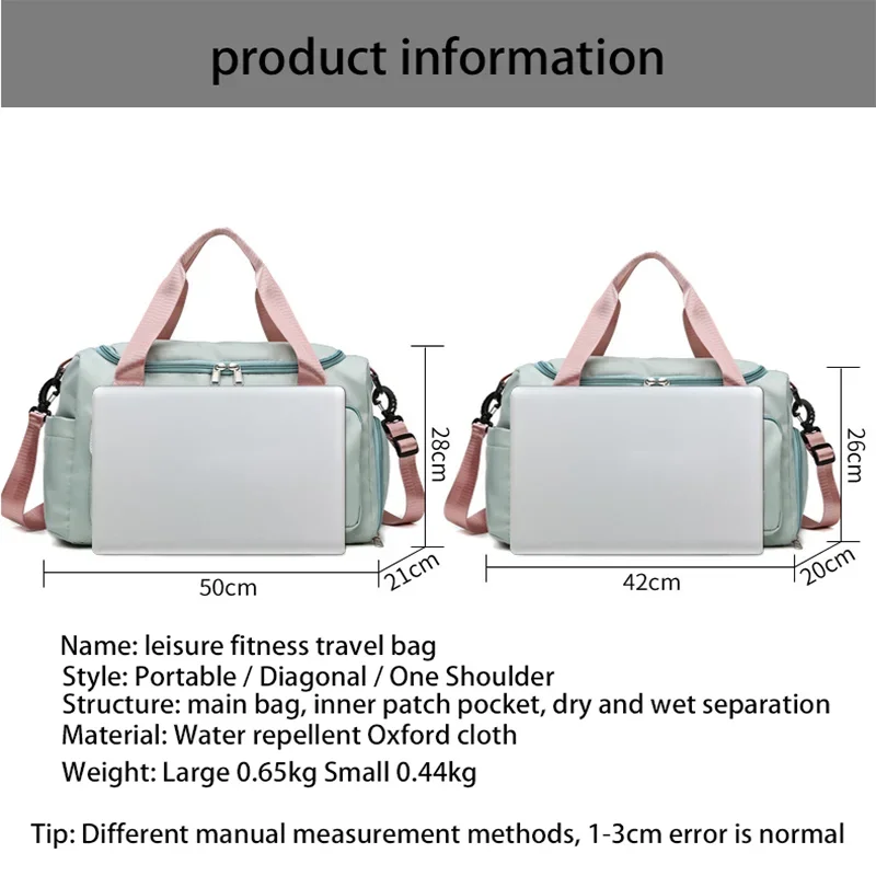 New Travel Bags Hand Luggage Waterproof Sports Fitness Yoga Gym Large Capacity For Women