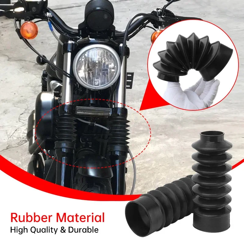 

39mm Motorcycle Rubber Front Long Fork Boots Gators Covers Protection For Harley Dyna FXD Sportster XL883 XL1200 X48 accessories