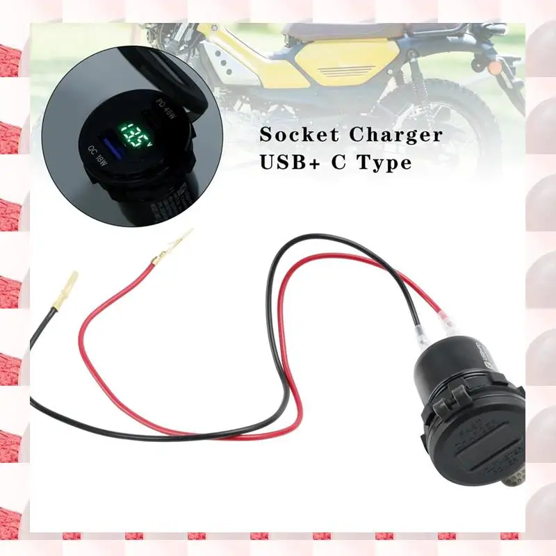 

ABGN For Yamaha PG-1 PG1 2023 2024 Motorycle Quick Charger USB PD QC Type C Plug Adapter Converter Cable Socket