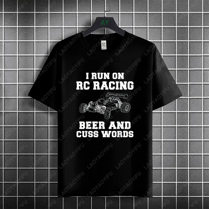 RC Racing Beer & Cuss Words Unisex Graphic T-shirt Pure Cotton Short Sleeve Casual Fashion Tshirt Perfect for Spring & Summer