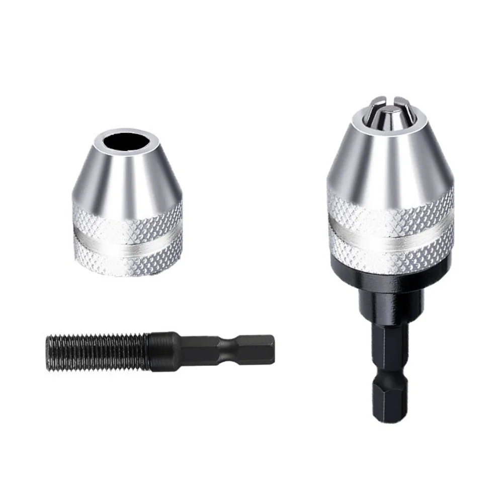 Keyless Drill Chuck Screwdriver Impact Driver Adaptor 1/4 '' Hex Shank Drill Bit Tool Convertor Adapter