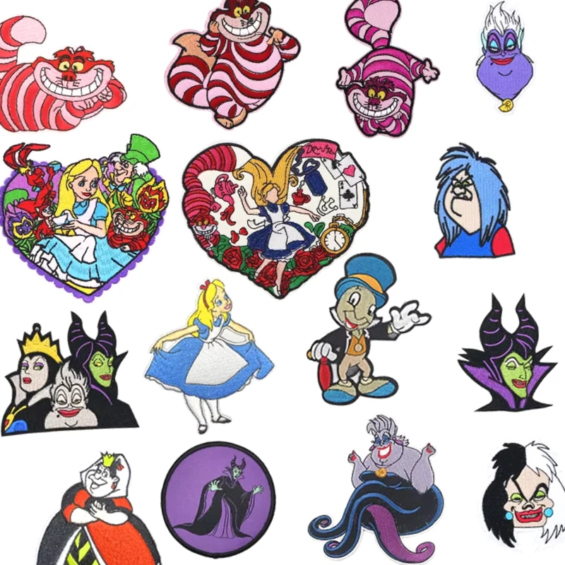 

Alice's Adventures in Wonderland embroidery patch, Disney children's clothing patches，iron on patches for clothes sewing