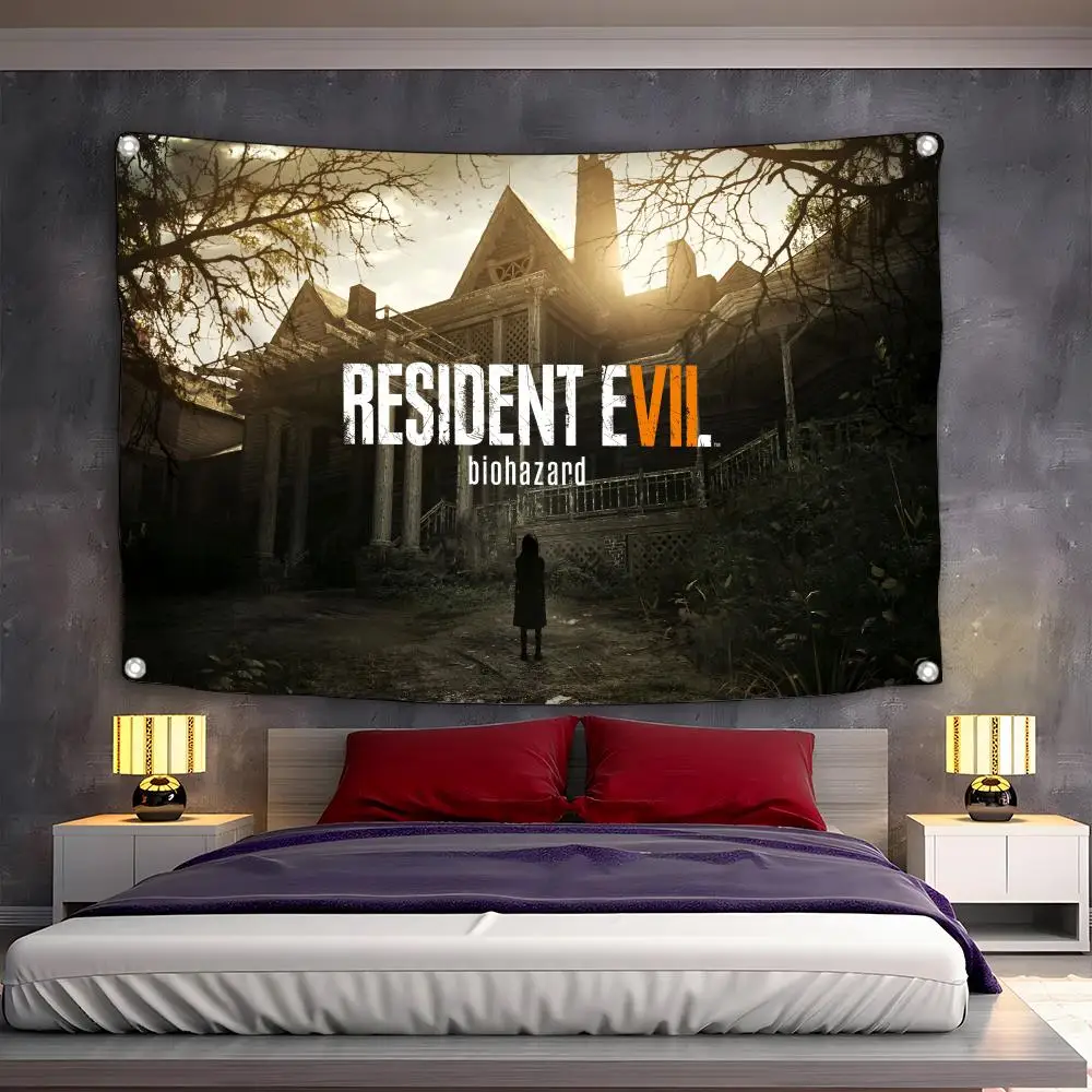 R-Resident Evil 4 Game Flags Custom Camping Outdoor Garden Room Bedroom Decor Party Backdrops Wall