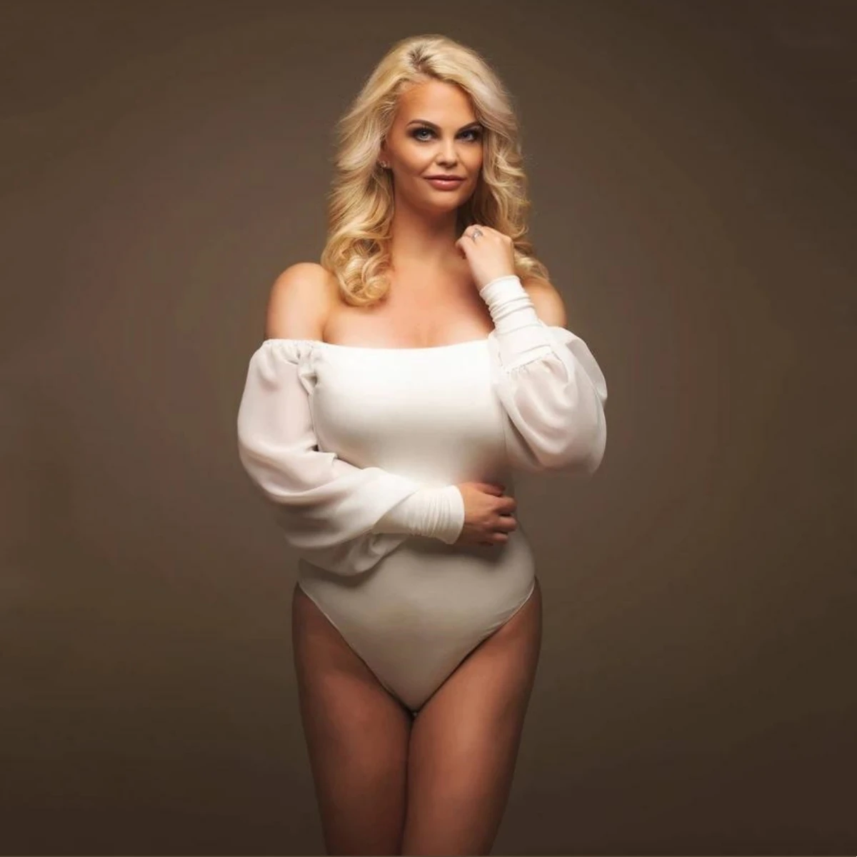 Maternity Photography Props Bodysuits Slash Neck Stretchy Photoshoot Wear Bodysuit
