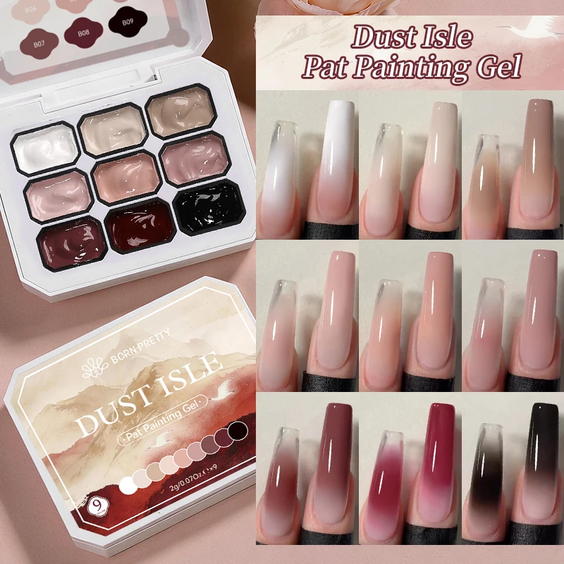 BORN PRETTY 1 PC Dust Isle Pat Painting Gel Nail Polish Black White Nude Color Soak Off UV Gel Nail Varnish 2g / 0.07 Oz  9