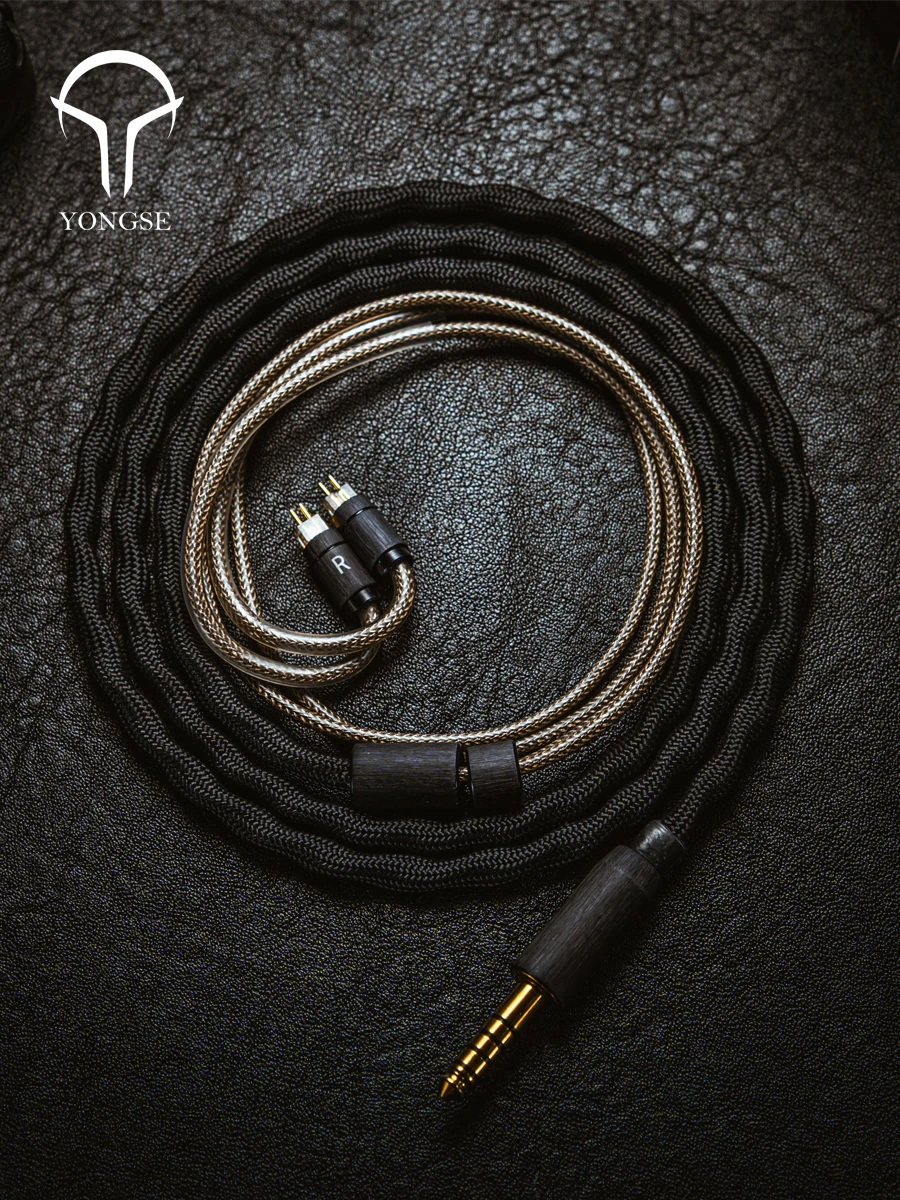 Kabel słuchawkowy Yongse BlackSea Litz, konstrukcja koaksjalna, miedź monokrystaliczna i miedź monokrystaliczna posrebrzana, oraz grafen. — zdjęcie produktu 7