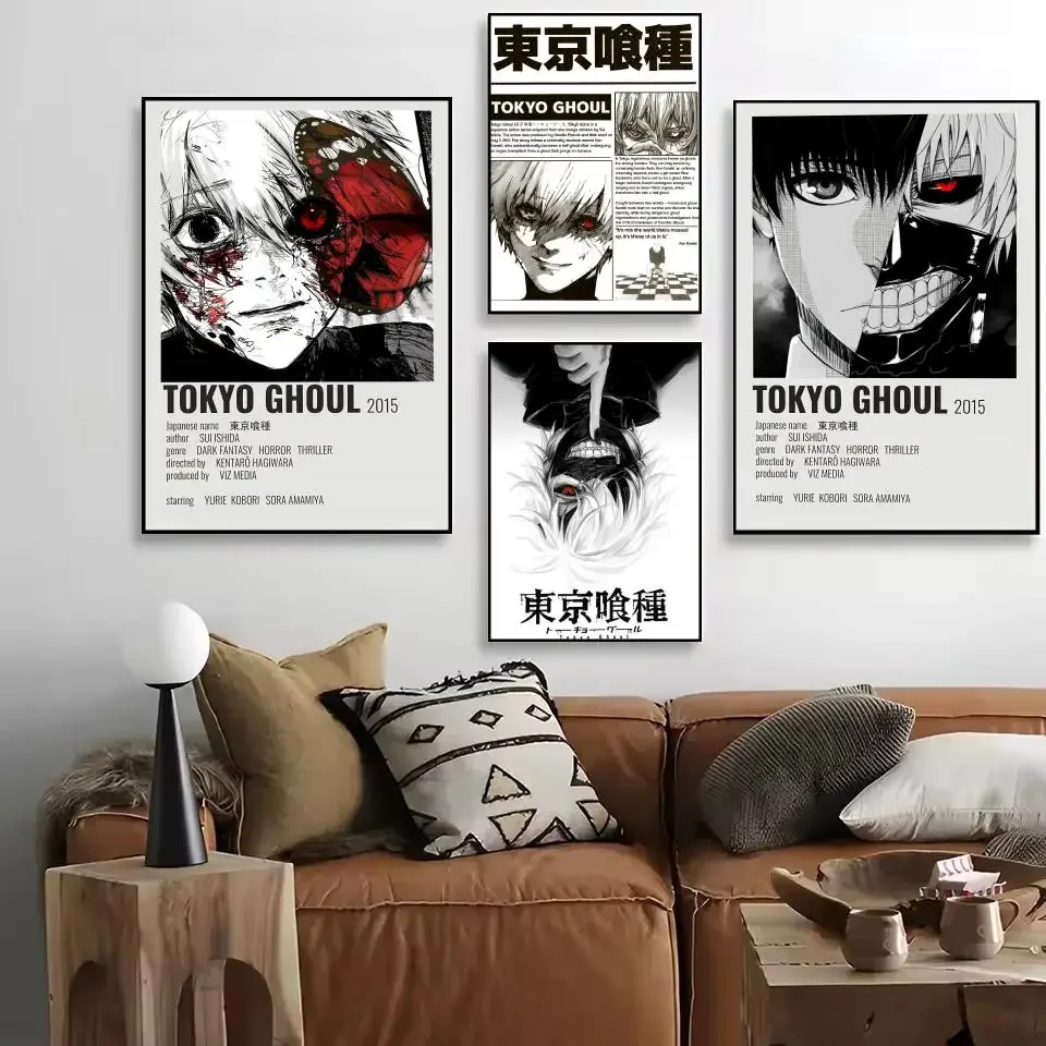 Modern HD Waterproof PP Poster Sticker Featuring Tokyo Ghoul Inspired Artwork Ideal for Living Room Hallway or Home Interior Wal