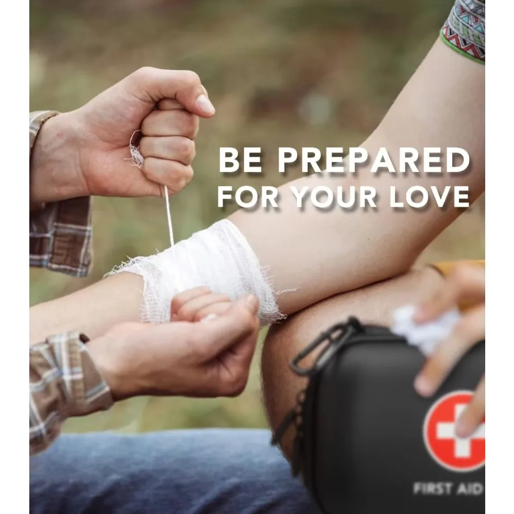 حقيبة تخزين الإسعافات الأولية ذات الغلاف الصلب - حقيبة طبية محمولة للطوارئ مع حلقة تسلق، طقم تخييم للسفر في المنزل في الهواء الطلق