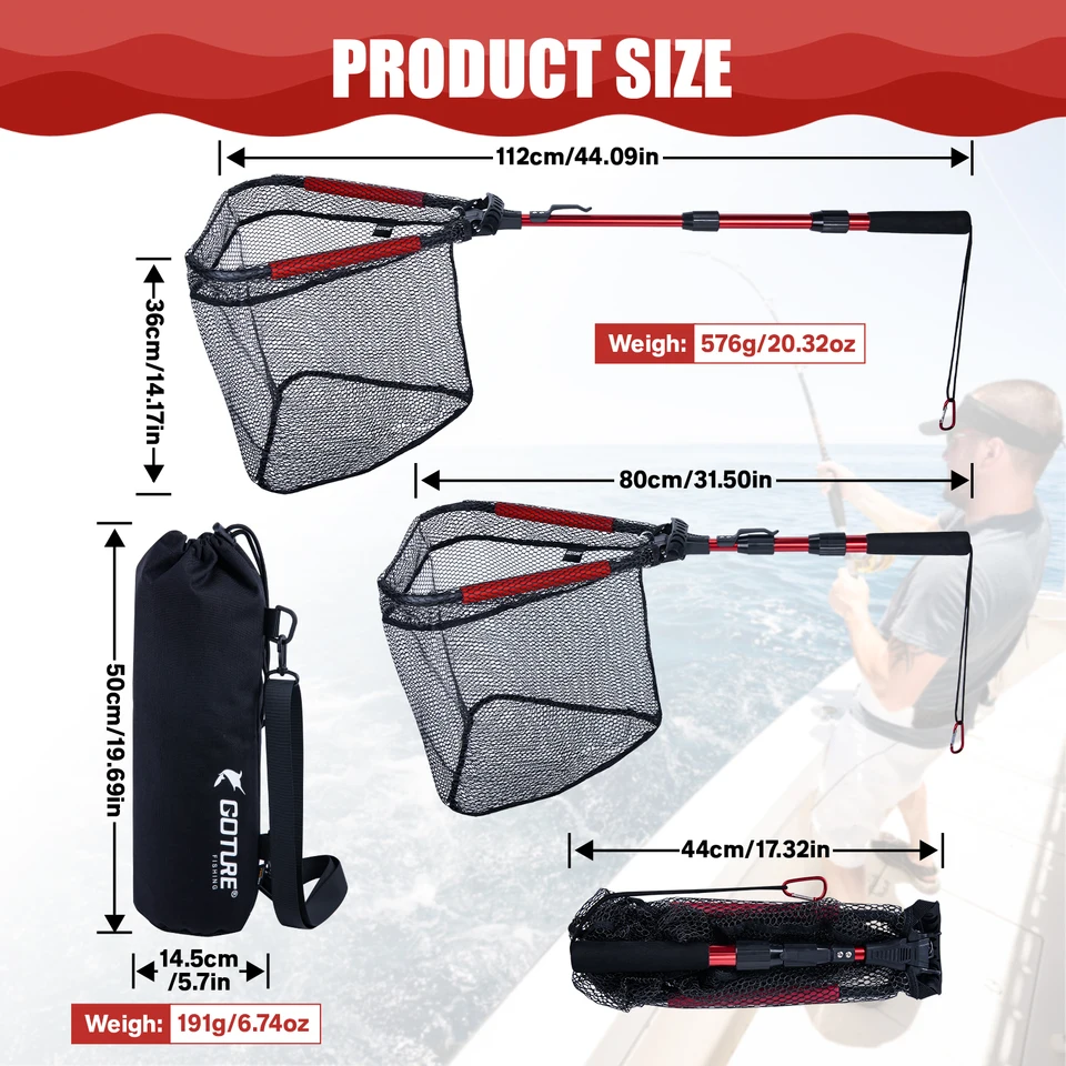 bag to transport fishing landing net KastKing Titanet Silicone Net / 16.5'' | 12.6'' reliable durability Yakoda Net Holder Black Multicam