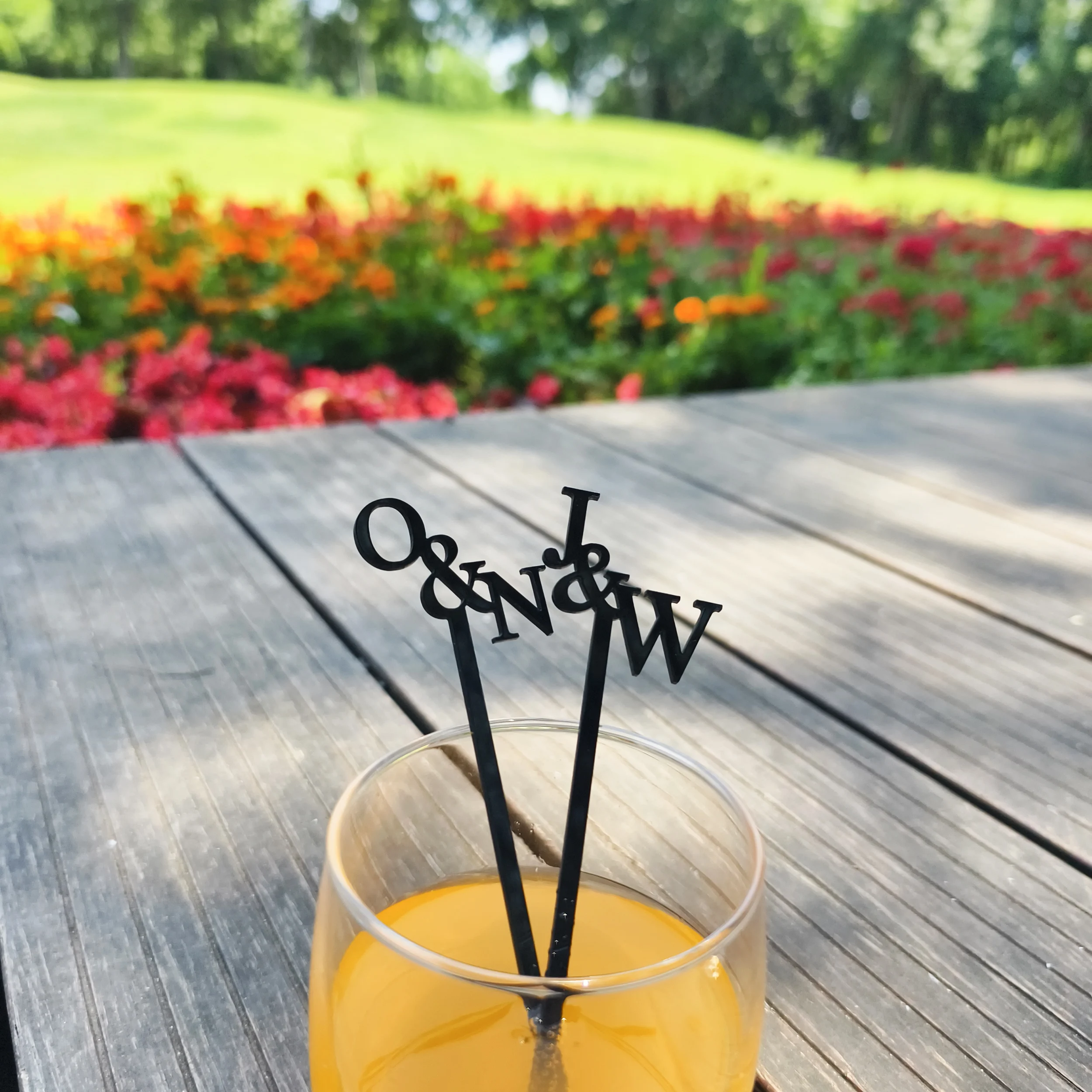 

Personalized Wedding Cocktail Stirrers Letter Cut Cocktail Swizzle Sticks Personalized Acrylic Party Drink Stirrers Table Decor
