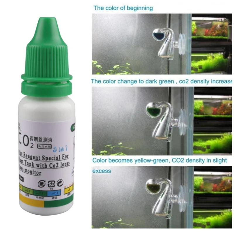 15ml Aquarium CO2 Solution Monitor Fluid Glass Carbon Dioxide Checker