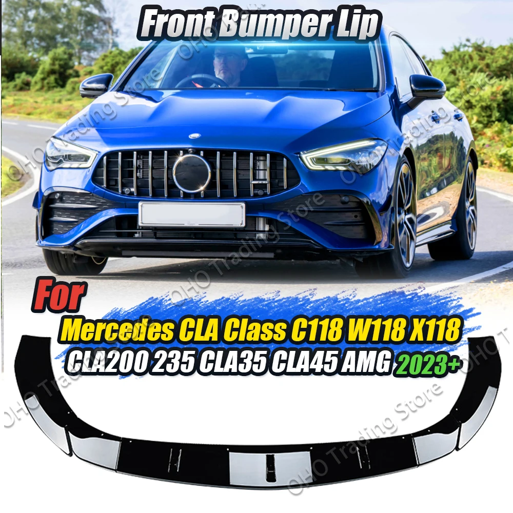 For Mercedes Benz C118 W118 X118 CLA 200 235 CLA35 45 AMG Front Bumper Splitter Lip Diffuser Body Kits W177 A180 A200 A35 2023