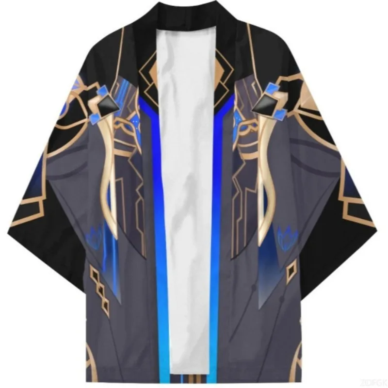 Summer 3D Printing Yin Yang Division Walnut Anime Same Leisure Entertainment Kimono Half Sleeve Cardigan Top