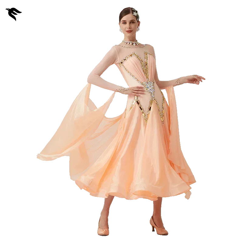 

Luxurious Women's Evening Modern Dance Color Diversity Dress Ballroom National Standard Waltz Competition Performance