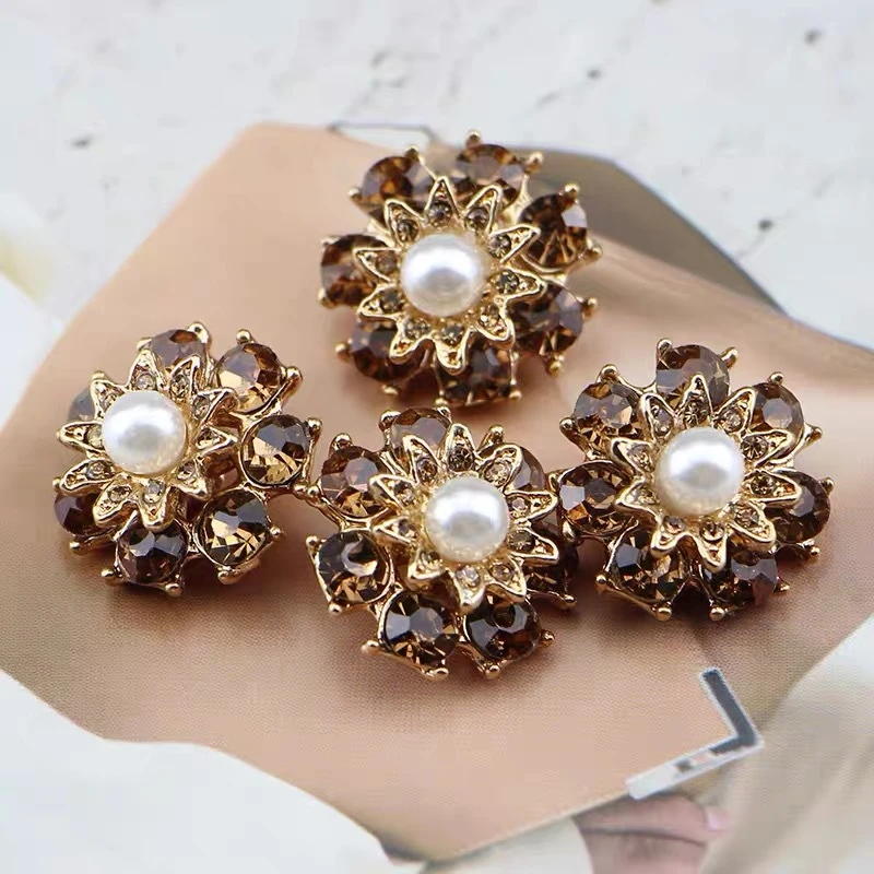 FCXDG Super Beautiful Crystal Buttons for Clothing 20mm Fur Coat Button Sewing Supplies Women's Clothing Dress Decorative Button