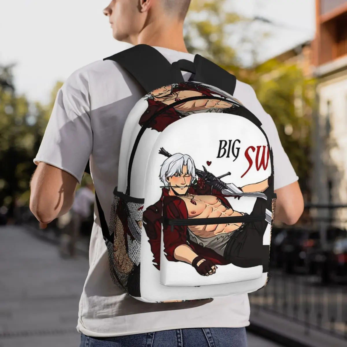 Devil May Cry Big Sword Energy Backpack Daypack Large Capacity Children BookBag School Bag Shoulder Bags for Men Women