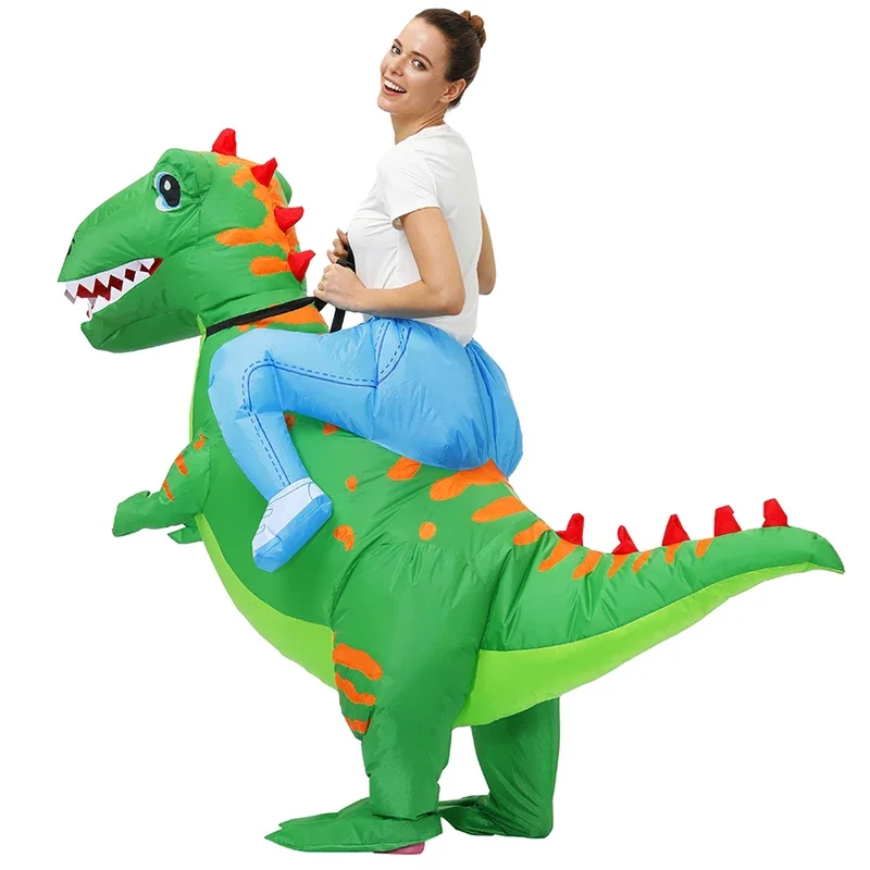 Disfraz inflable de dinosaurio para niños y adultos, traje divertido de Anime, de medio cuerpo, para fiesta de Halloween