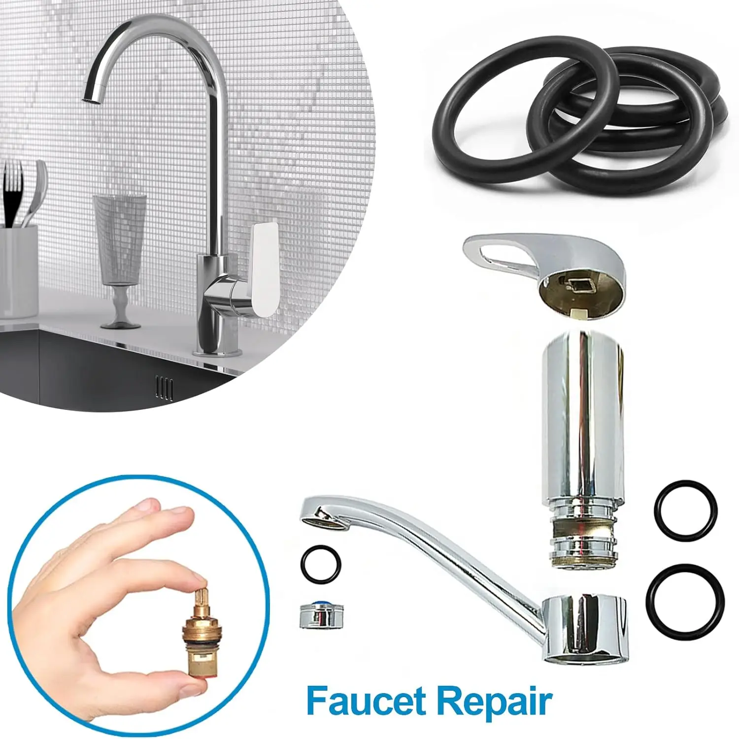 225/270/351pc Silicone O-ring Set Nitrile Rubber  Sealing Gasket Assortment Various Sizes of Sealing Gaskets for Pipeline Faucet