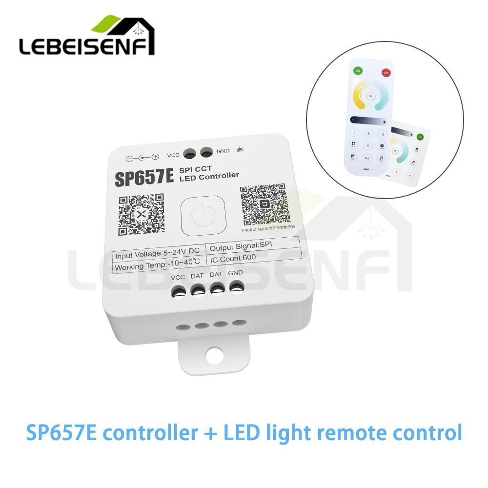 

SP657E SPI двухцветный светодиодный RGBIC с температурой, умный голосовой контроллер, музыкальный Bluetooth, совместимый с Mi Home Xiaoai 5-24 В