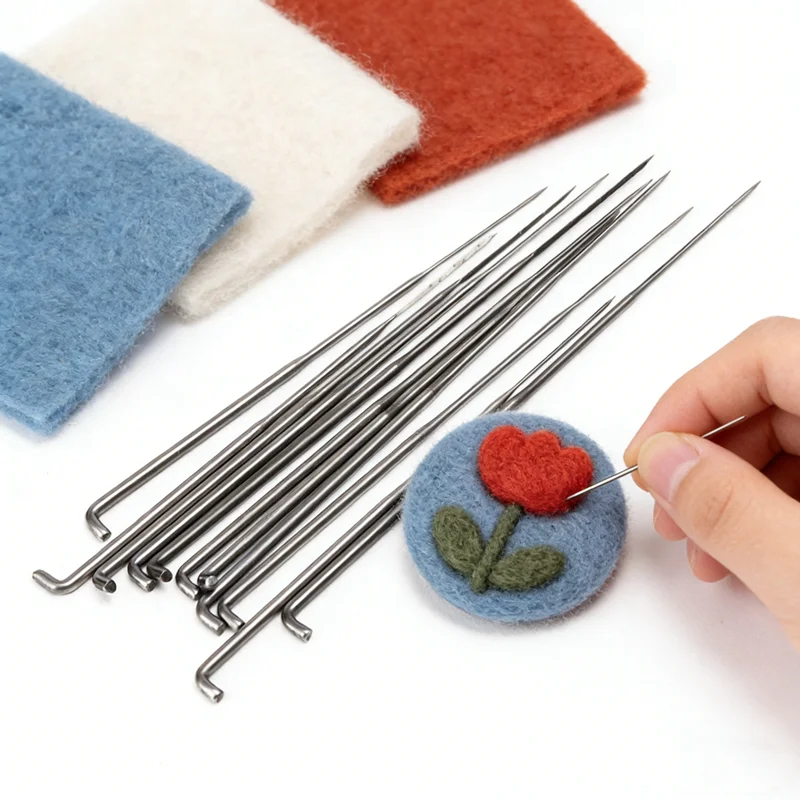 Hot 10Pcs DIY Craft Needlework Poke S/M/L Size Wool Felting Iron Needles Felt Tool Kit Needle Starter Beginners Needle Felting