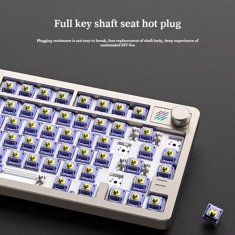 Imagem -06 - Furycube-kit Teclado de Alumínio Personalizado F75 Três-mode Rainbow 75 Rgb Pbt Junta Windows Mac Desktop