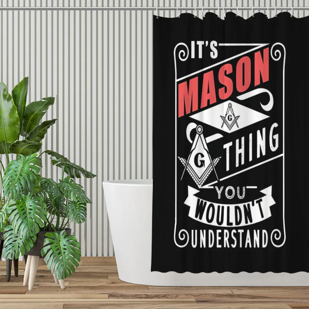 Masonic Conspiracy Bathroom Shower Curtains Freemason Waterproof Partition Curtain Designed Home Decor Accessories