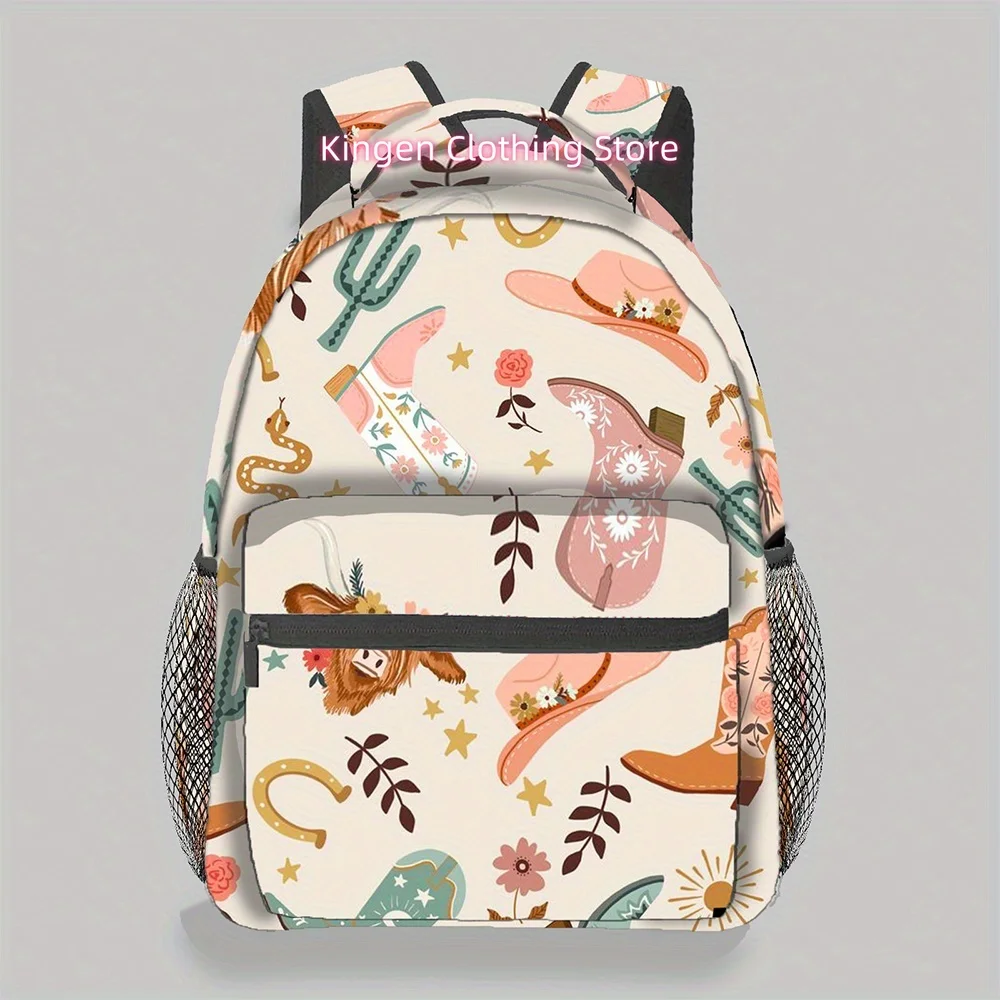 2D FLAT PRINTING, Cartoon Printed Large Capacity Backpack, Classic Travel Style Backpack Suitable for Travel, Shopping, Yoga, Wo