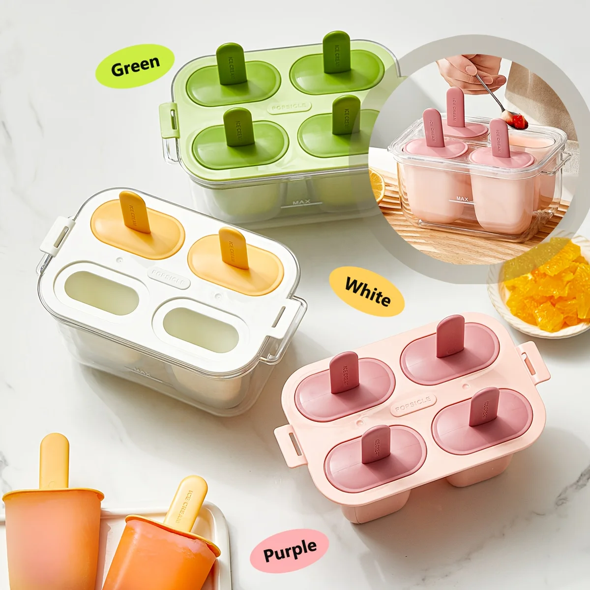 

Popsicle Molds Set Ice Lolly Mold Frozen Lolly Popsicle Maker Homemade Ice Cream Mold with Popsicle Holder Easy To Use And Remov