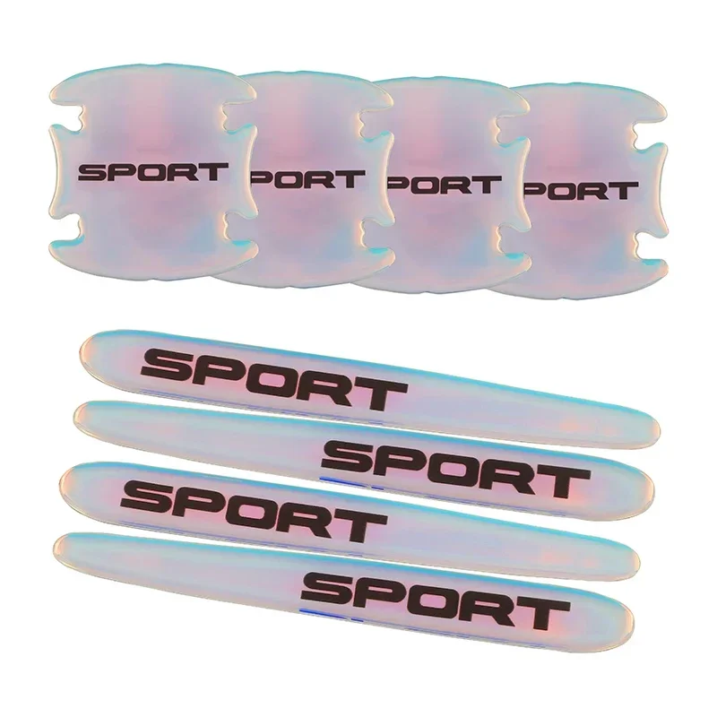 8PCS SPORT Car Door Anti Scratch Strip Creative Car Door Anti Scratch Strip Automotive Supplies Night Light Anti-collision Strip