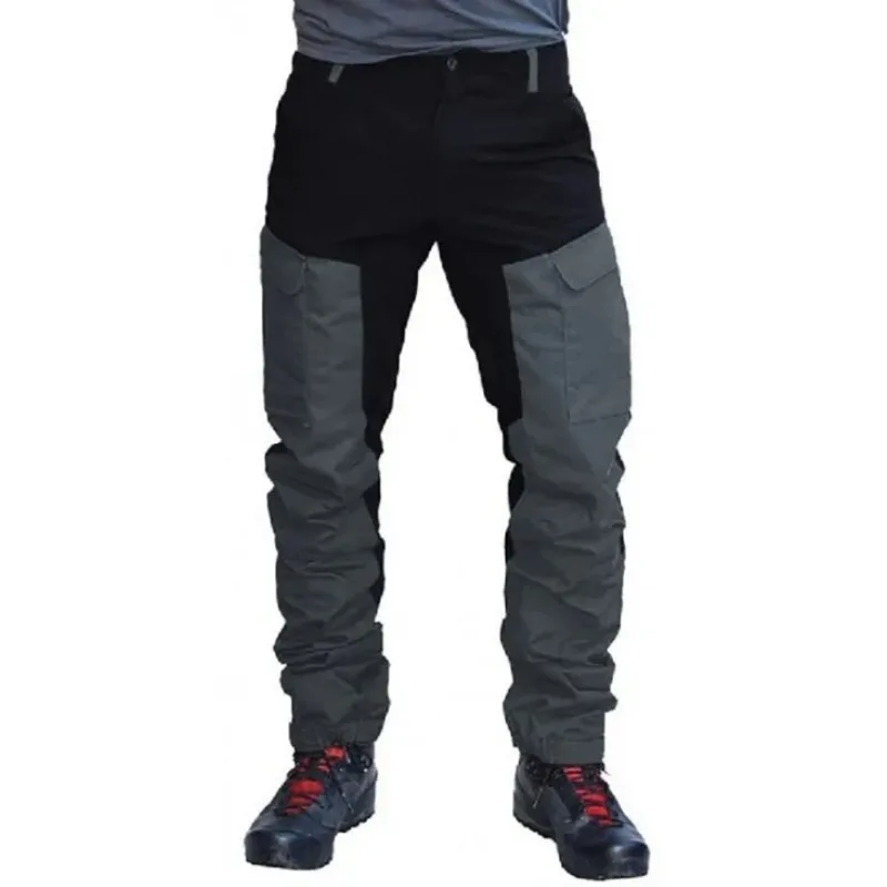

Мужские брюки-карго Slim Fit в европейско-американском байкерском стиле, с цветовыми блоками, множеством карманов, для активного отдыха и работы, длинные брюки