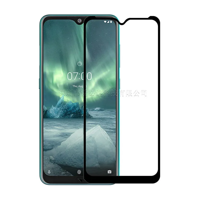 2 pçs 21d vidro temperado curvo para nokia 7.2 capa completa 11h película protetora protetor de tela para nokia 7.2