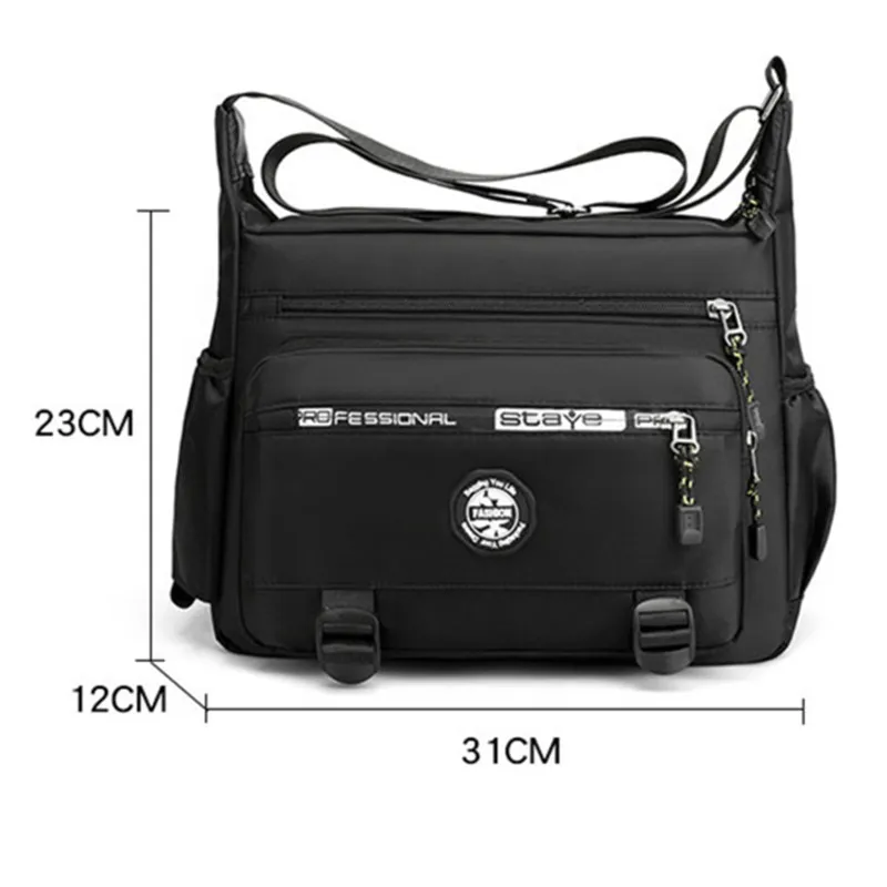 Multi-layer Pocket Design Oxford Shoulder Bag Large Capacity Men's Casual Fashion Single Shoulder Crossbody Luxury Messenger Bag