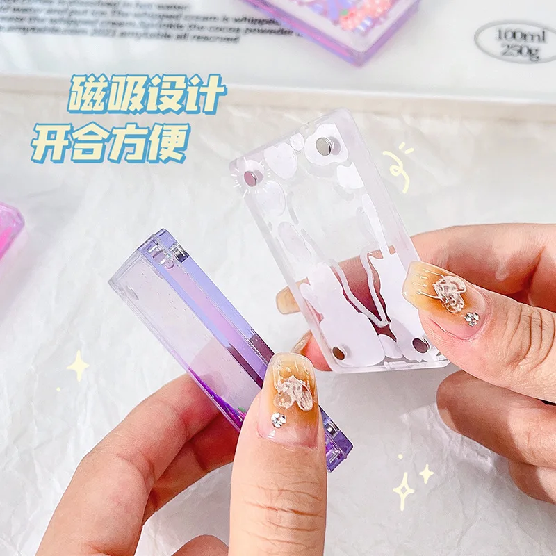 Magnetic Fluid Acrylic Brick Transparent DIY Guka Frame Sticker Decoration 3inch Mini Idol Photo Frames