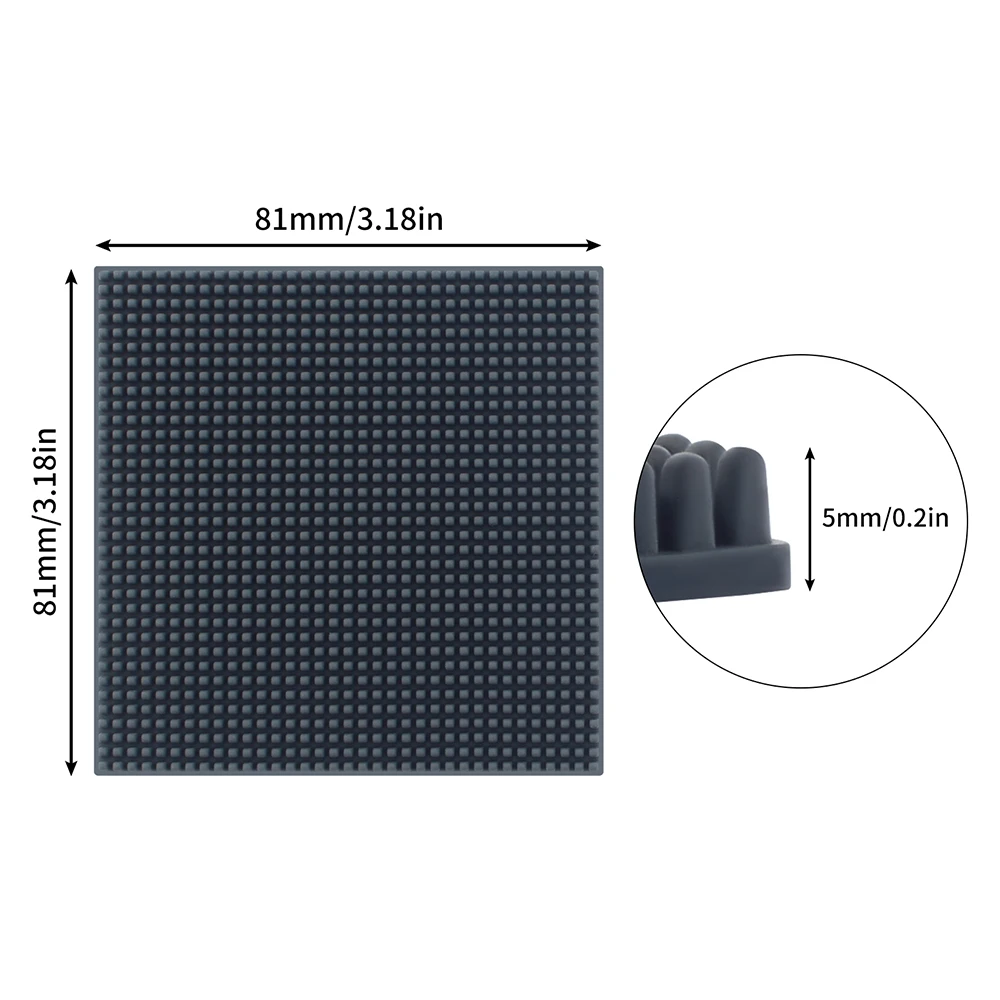 NEUESTE DIY 81*81*5mm Silikon-Düsenbürste für Bambu Creality Voron Prusa ANYCUBIC Wischer-Silikonbürste Reinigungswerkzeug 3D-Drucker – Detail 4