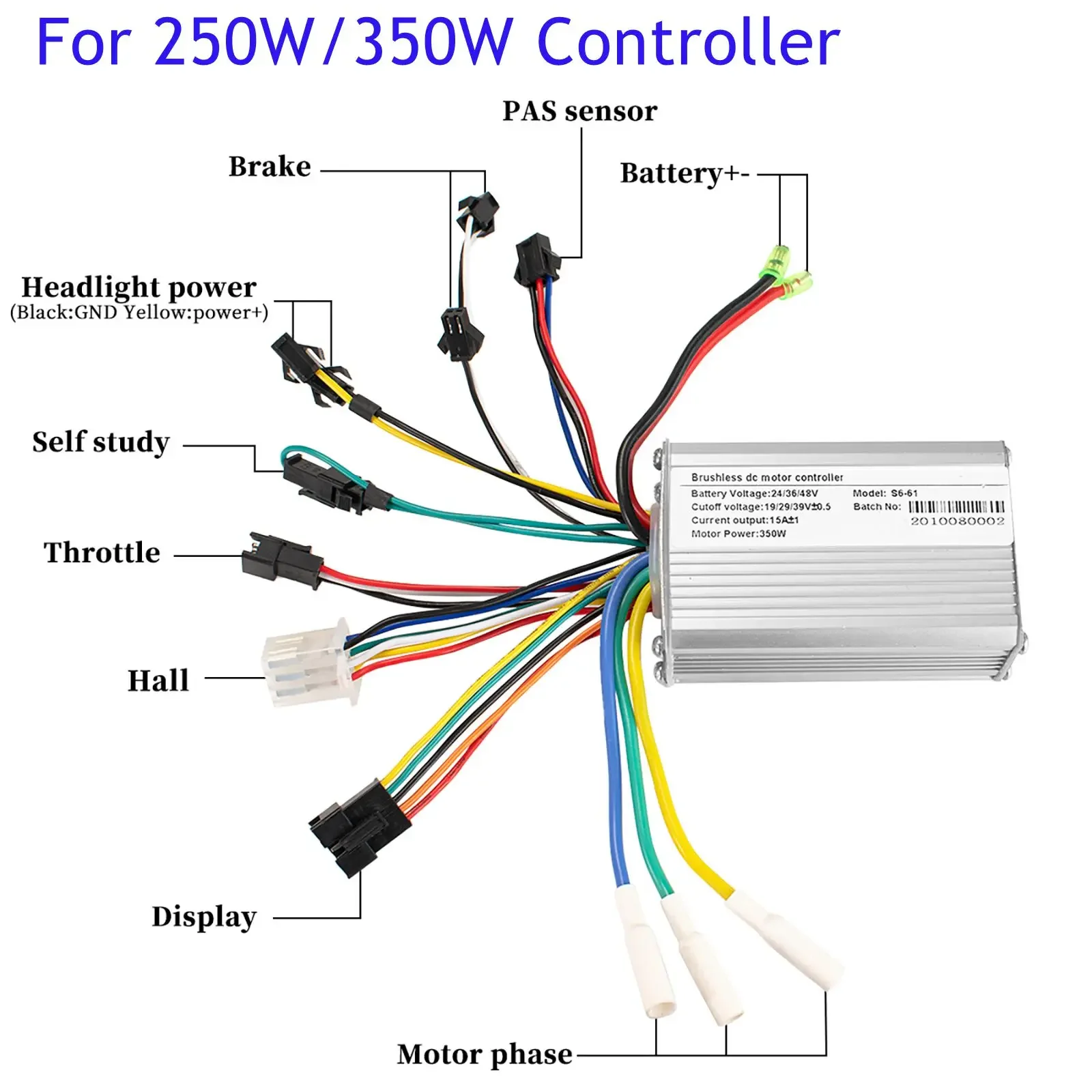 Electric Bike Controller Kit 36V 48V 350W 500W Brushless Controller with LCD Display for Ebike Electric Scooter Accessories