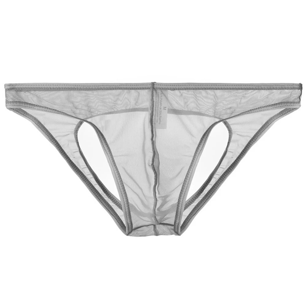 Open Back Underpants Men Briefs Sexy Underwear Open Crotch Thong Transparent Panties Low Rise G-String Sheer Lingerie