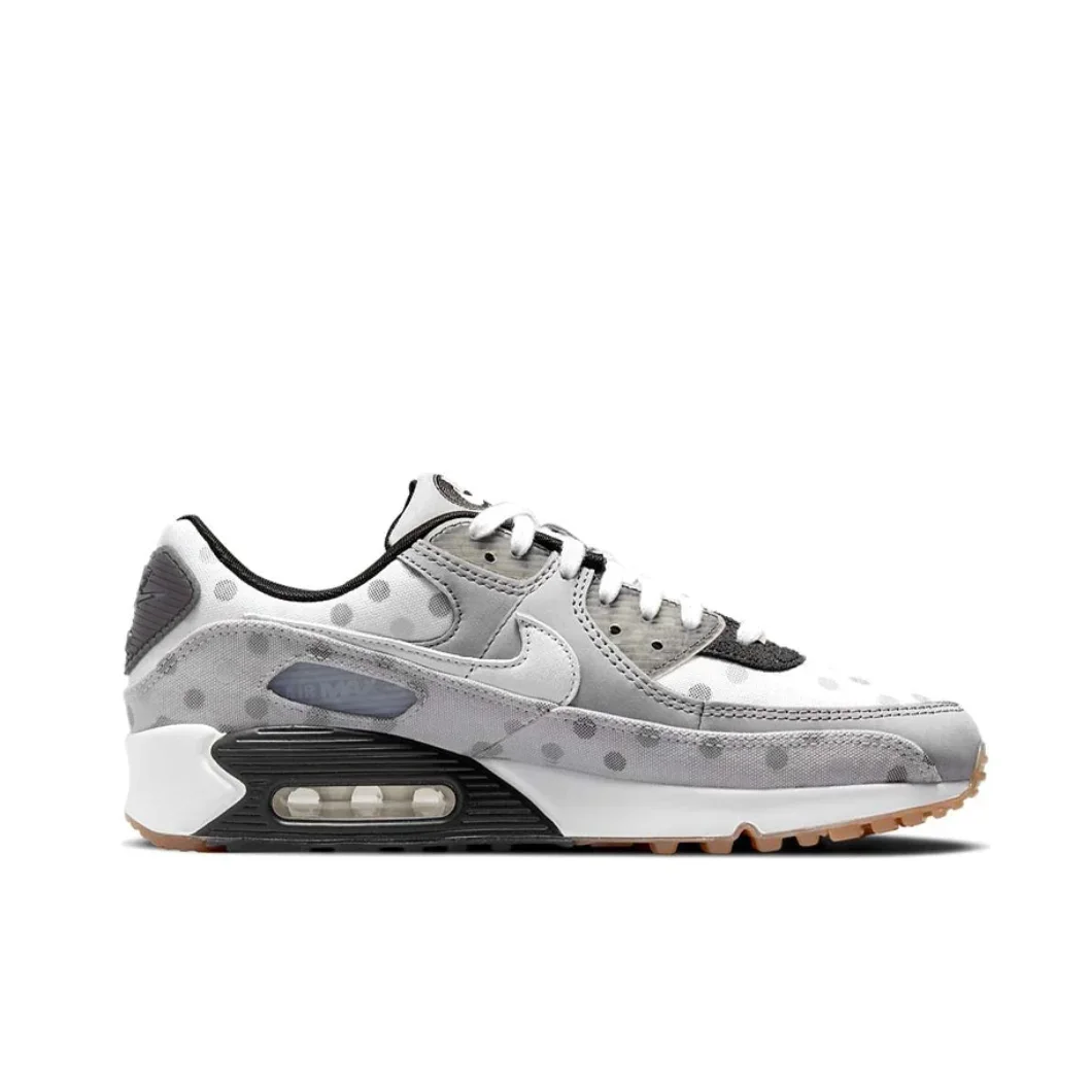 Nike New AIR MAX 90 Low Men's and Women's Sneakers Breathable and comfortable casual shoes Lightweight cushioning White&Silver