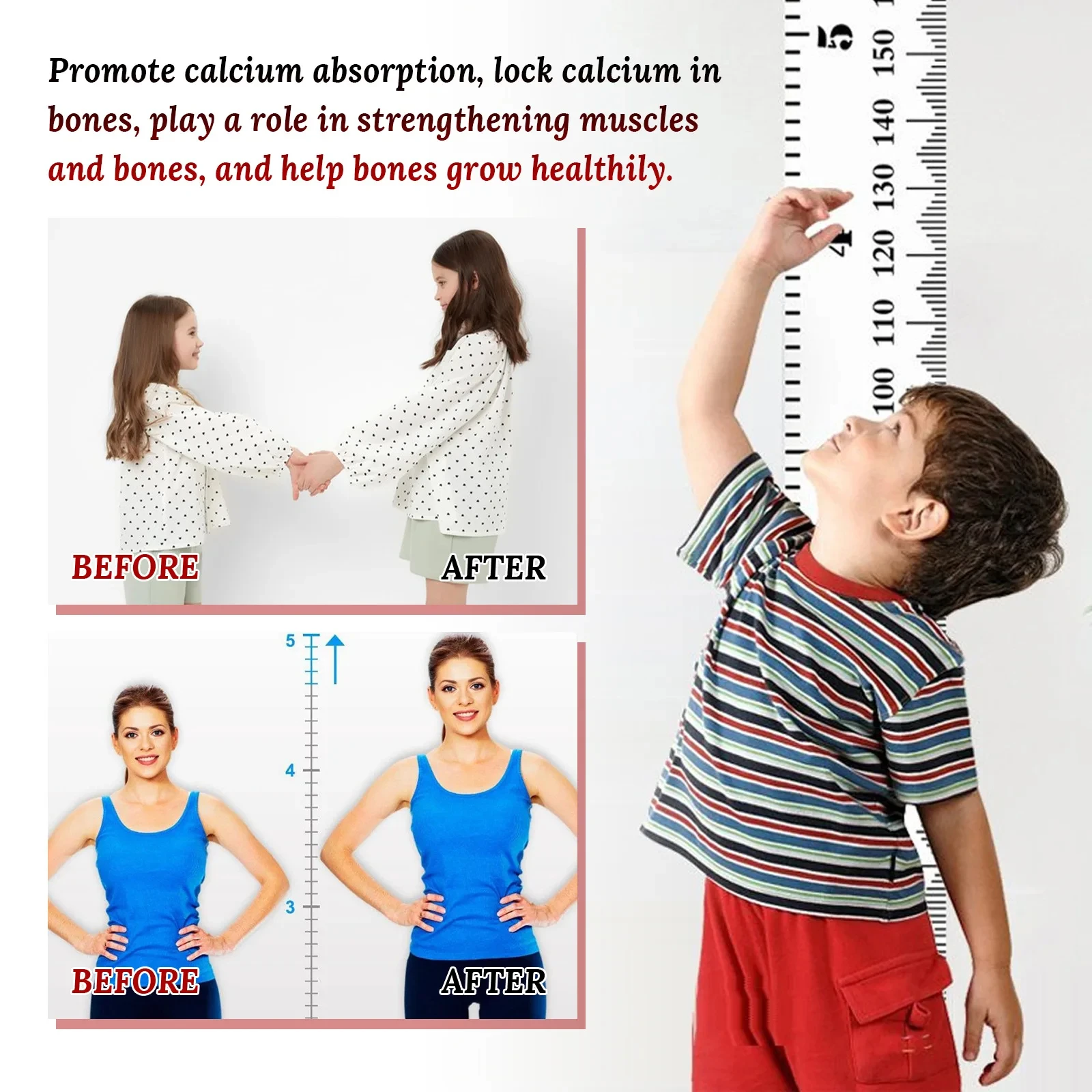Height Growth Patch Foot Acupoint Stimulation Patch Promote Growth Hormone Calcium Supplement Increase Bone Strength Adult Youth