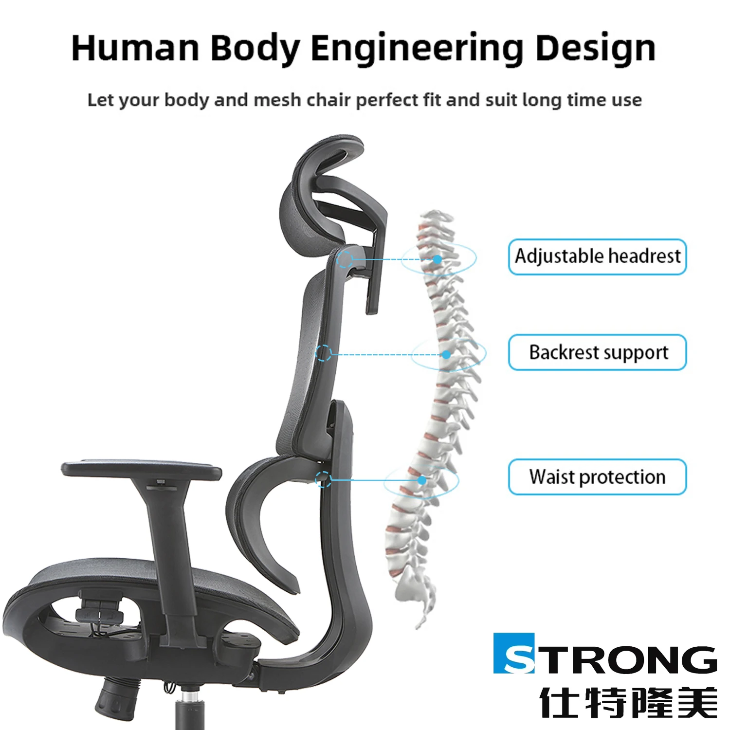 Wholesale Comfortable Design Swivel  Office Chair Cheap Executive Moving Modern Rocking Manager  Mesh  Ergonomic Office Chair