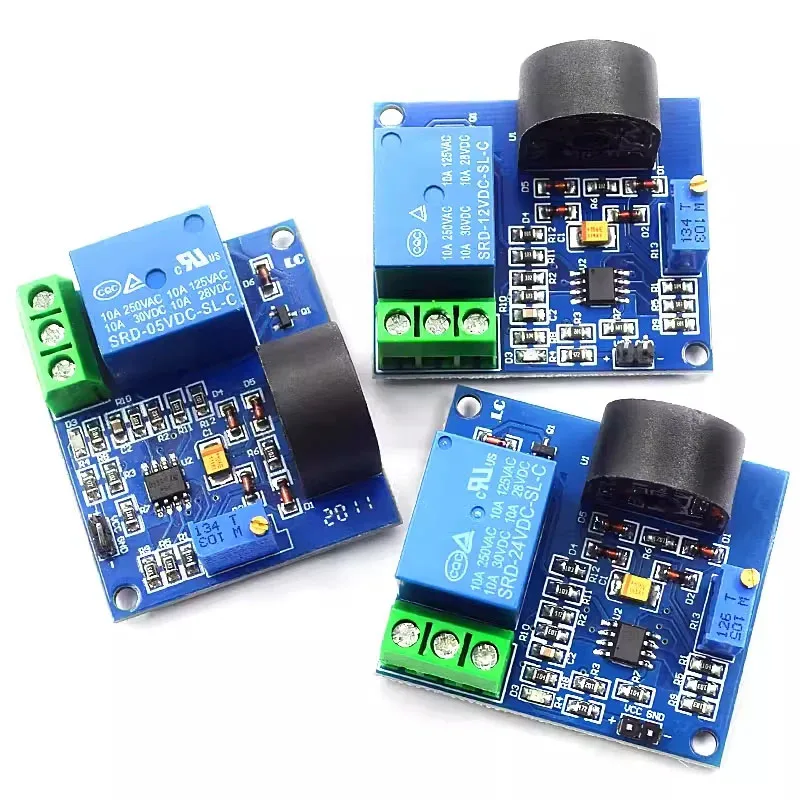 AC Current Detection Sensor Module 5V 12V 24V Relay Protection Module 5A Over-Current Overcurrent Protection Switch Output