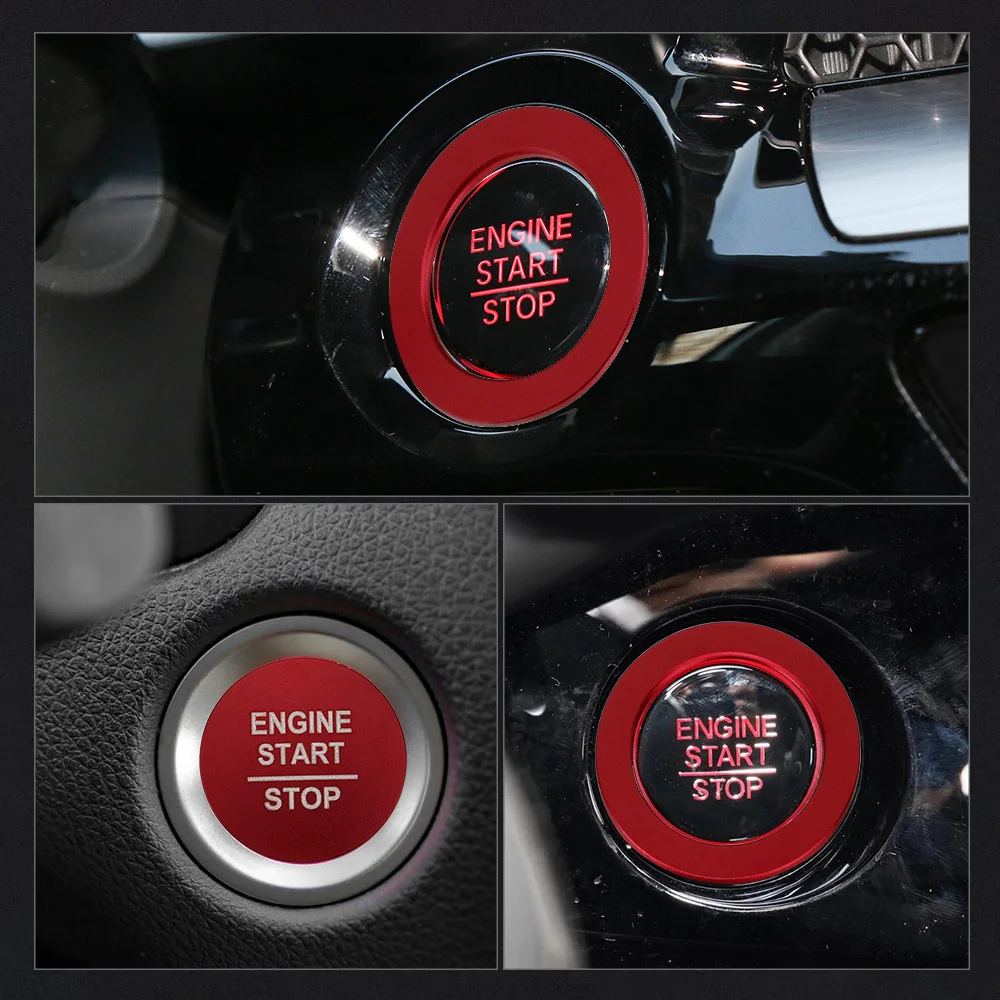 LECART لهوندا سيفيك اكسسوارات 11th Gen 2022 20223 2024 CR-V 2023 2024 الإشعال غطاء أزرار ملصق سبائك الألومنيوم دفع ل